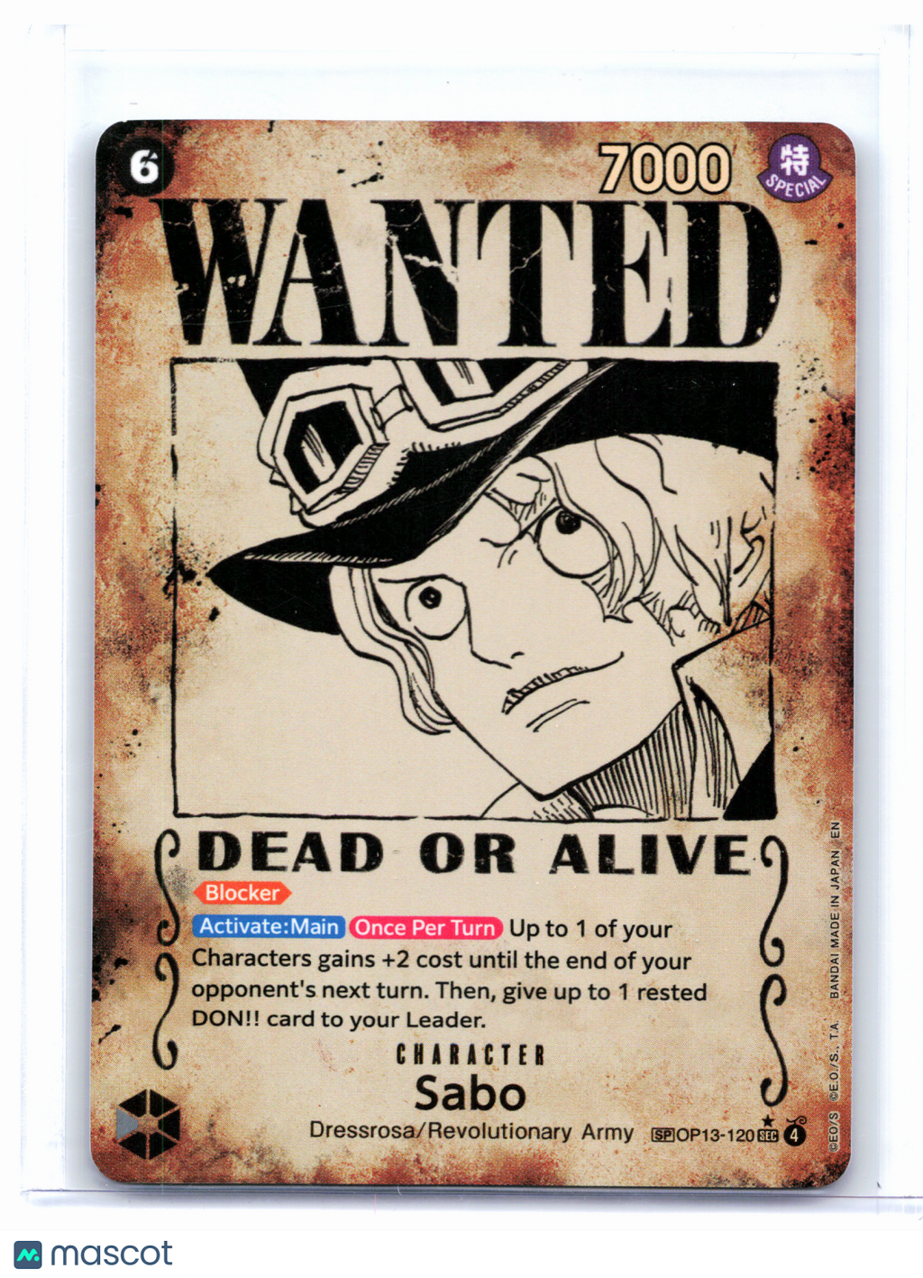 2025 One Piece—Sabo (Wanted Poster) #OP13-120 Carrying On His Will—SEC Foil