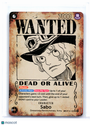 2025 One Piece—Sabo (Wanted Poster) #OP13-120 Carrying On His Will—SEC Foil
