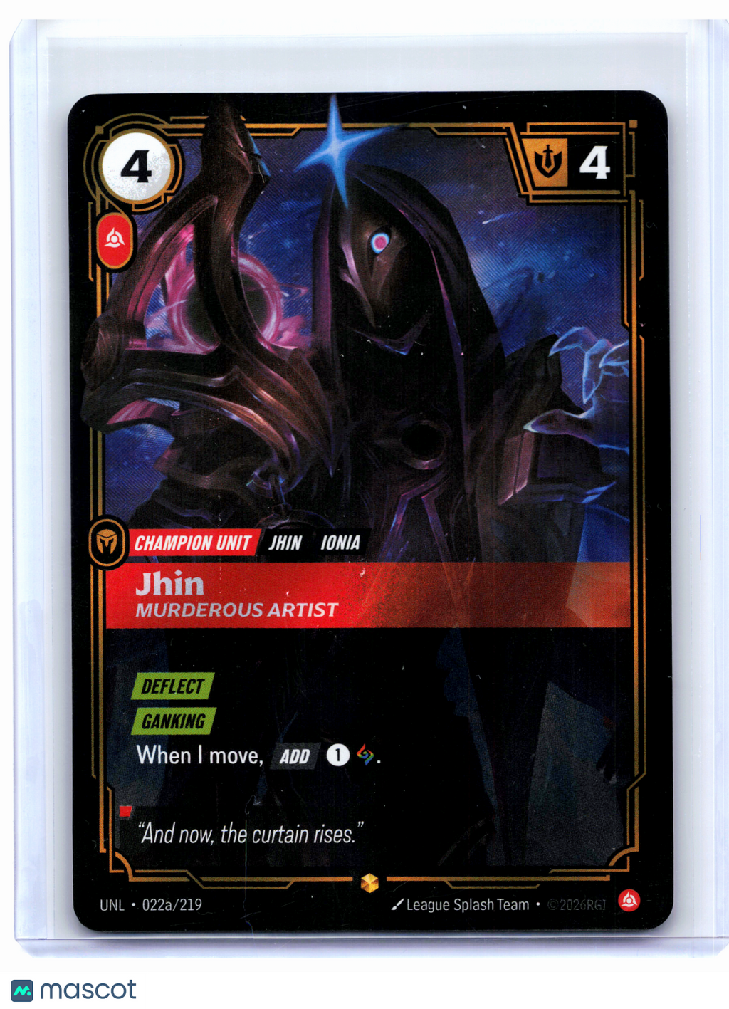 2026 Riftbound—Jhin, Murderous Artist #022a/219 Unleashed—Rare Foil