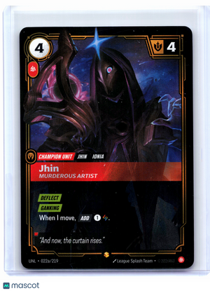 2026 Riftbound—Jhin, Murderous Artist #022a/219 Unleashed—Rare Foil