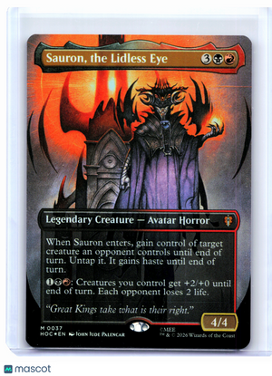 2026 Magic: TG—Sauron, the Lidless Eye (Borderless) #0037 HOC—Mythic Foil