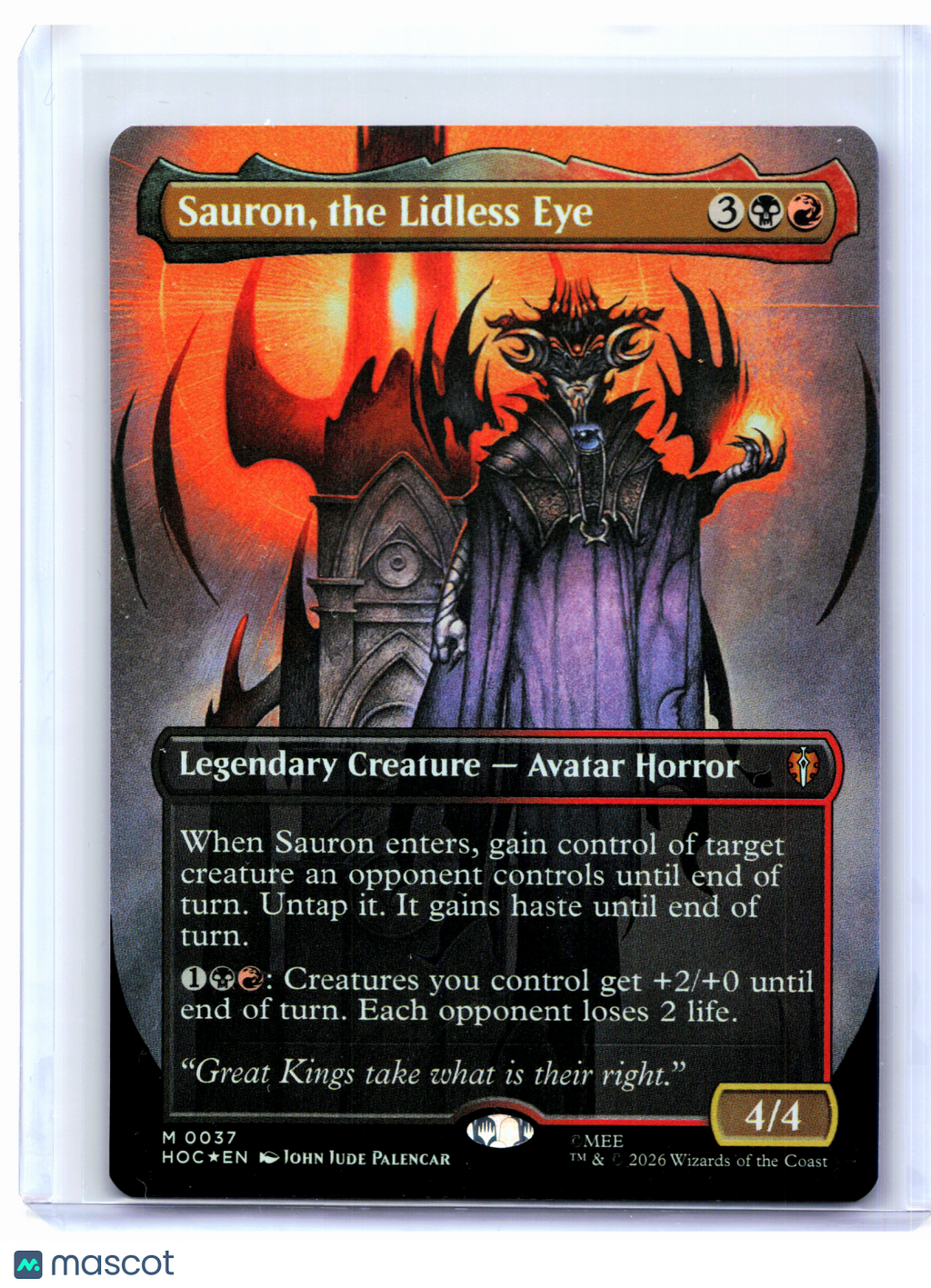 2026 Magic: TG—Sauron, the Lidless Eye (Borderless) #0037 HOC—Mythic Foil