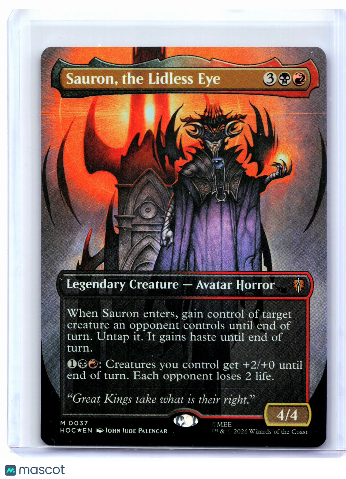 2026 Magic: TG—Sauron, the Lidless Eye (Borderless) #0037 HOC—Mythic Foil