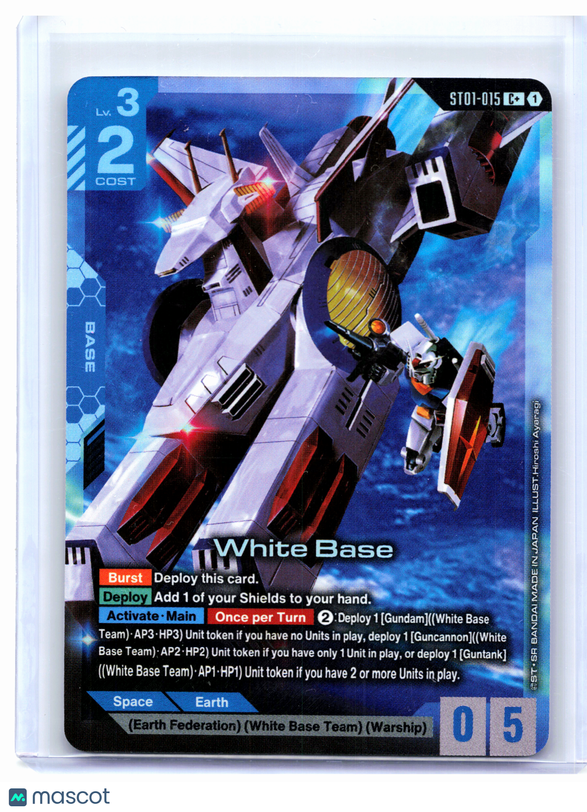 2025 Gundam Card Game—White Base #ST01-015 Heroic Beginnings—Common+ Foil