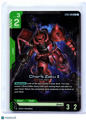 2025 Gundam Card Game—Char's Zaku II #ST03-006 Zeon's Rush—Legend Rare Foil