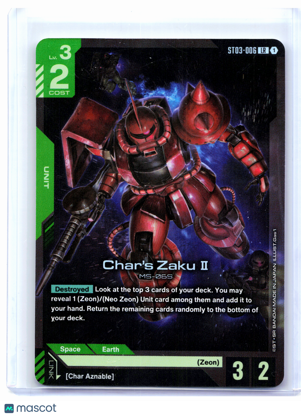 2025 Gundam Card Game—Char's Zaku II #ST03-006 Zeon's Rush—Legend Rare Foil