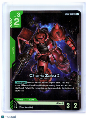 2025 Gundam Card Game—Char's Zaku II #ST03-006 Zeon's Rush—Legend Rare Foil