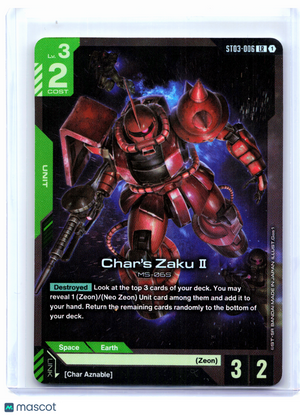 2025 Gundam Card Game—Char's Zaku II #ST03-006 Zeon's Rush—Legend Rare Foil
