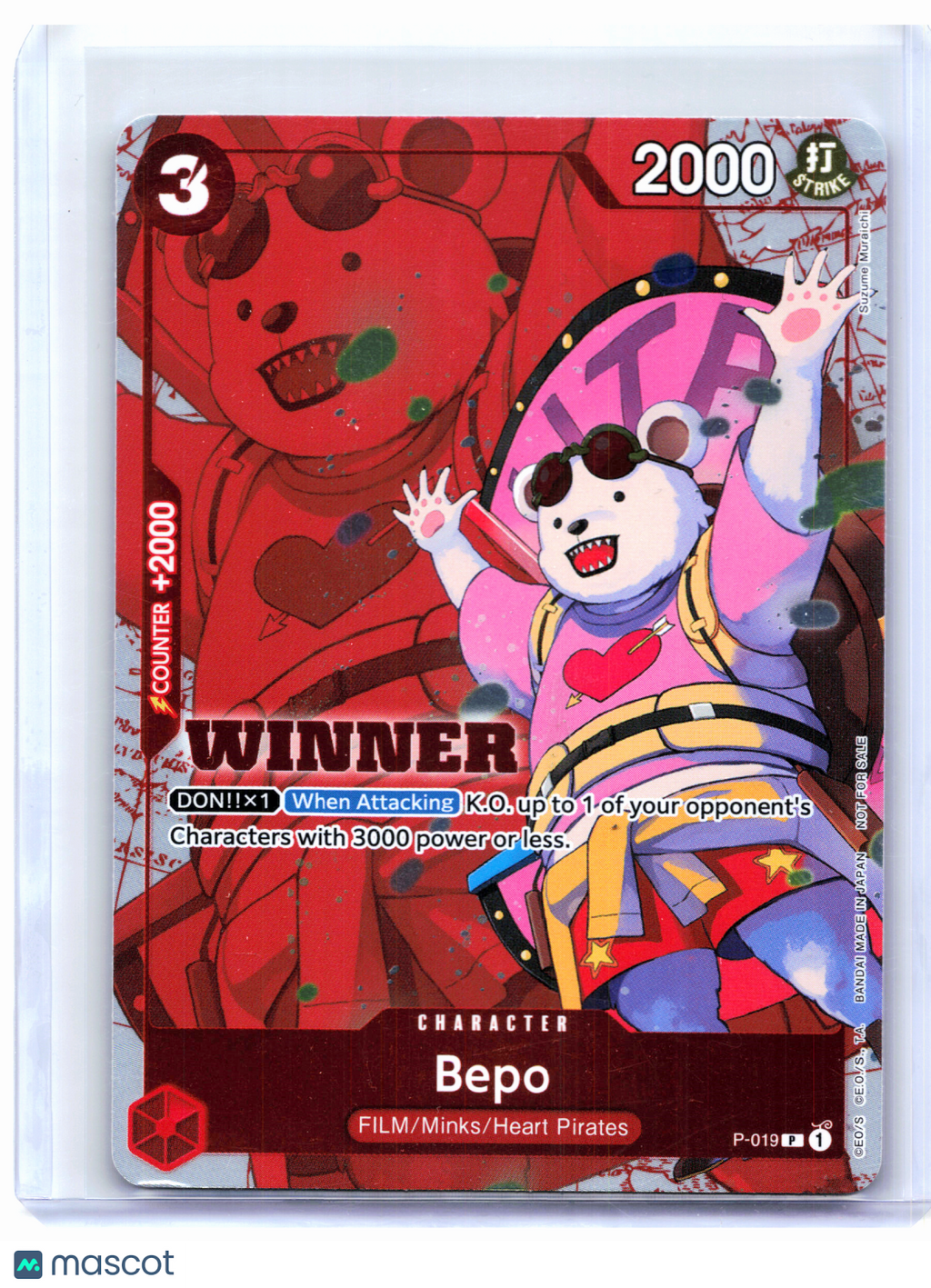 2024 One Piece Card Game—Bepo (Winner Pack Vol. 7) #P-019 OP-PR—Promo Foil