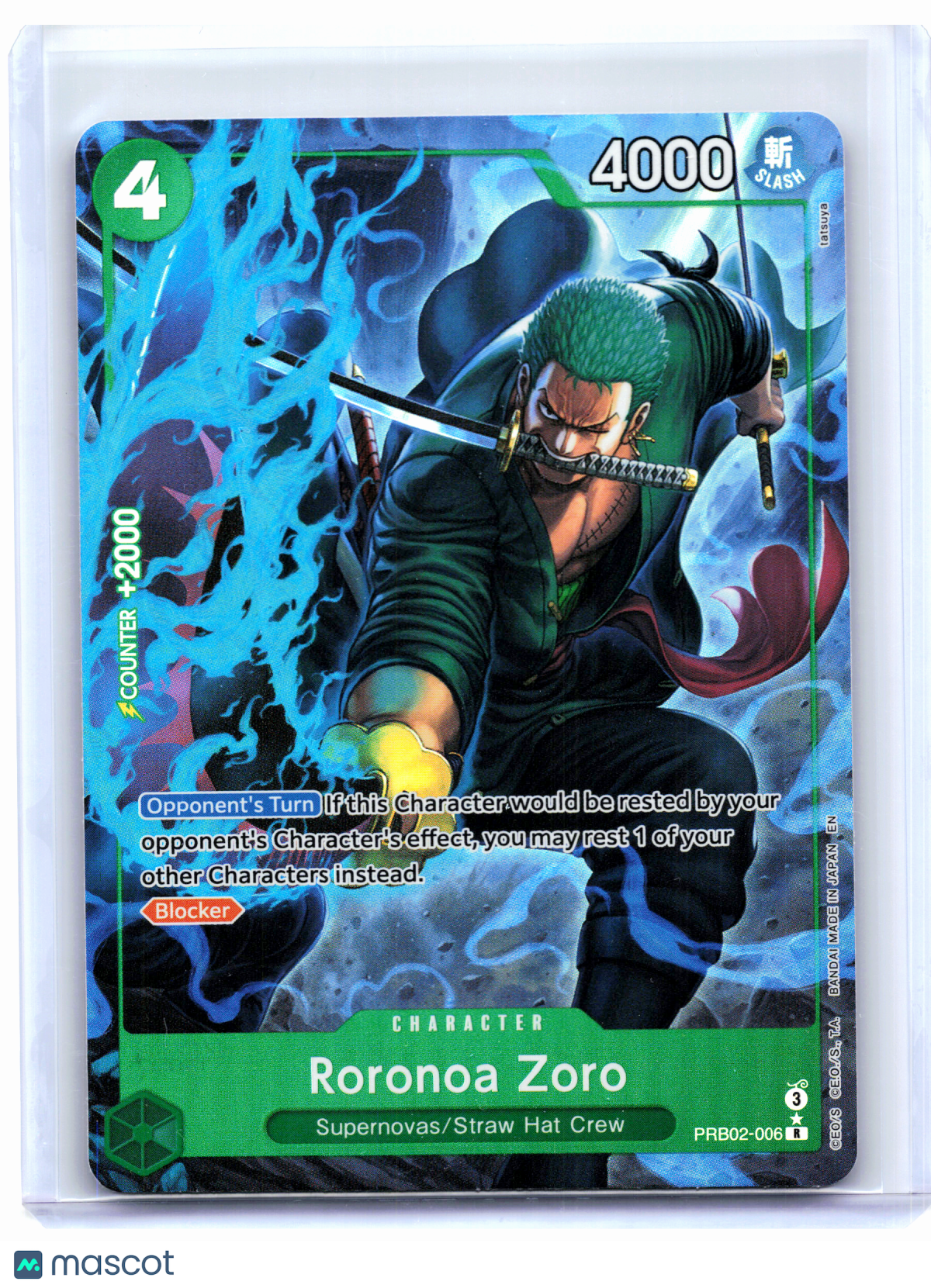 2025 One Piece—Roronoa Zoro (Alternate Art) #PRB02-006 The Best Vol. 2—Rare Foil