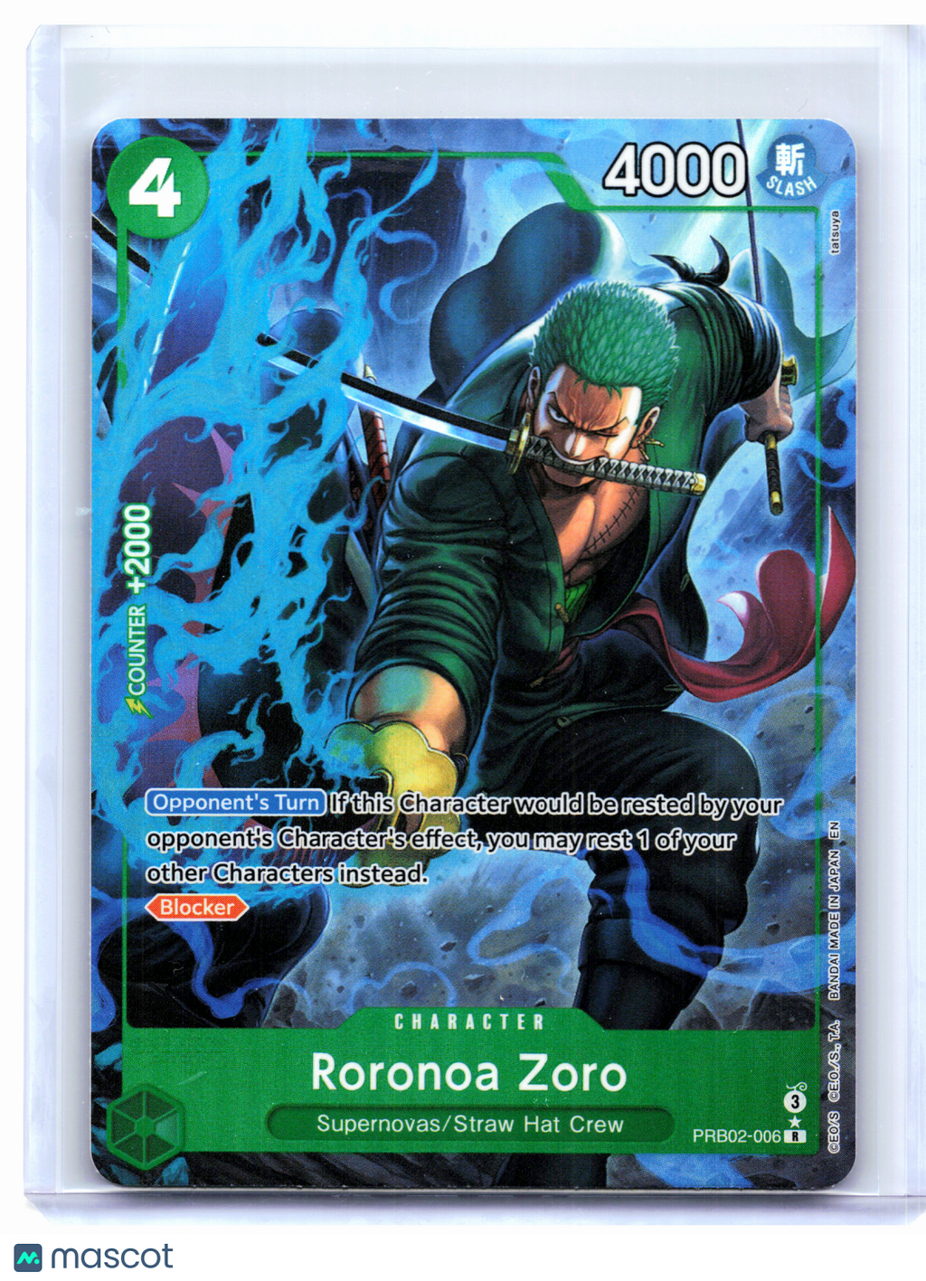 2025 One Piece—Roronoa Zoro (Alternate Art) #PRB02-006 The Best Vol. 2—Rare Foil