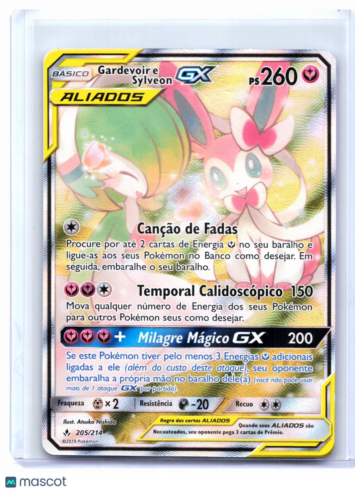 2019 Pokemon—Gardevoir & Sylveon GX (Alternate Full Art) #205 UNB—UR Portuguese