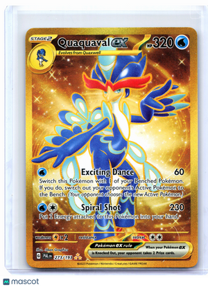 2023 Pokemon—Quaquaval ex #273/193 Paldea Evolved—Hyper Rare Holo