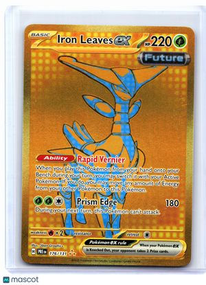 2025 Pokemon—Iron Leaves ex #176/131 Prismatic Evolutions—Hyper Rare Gold