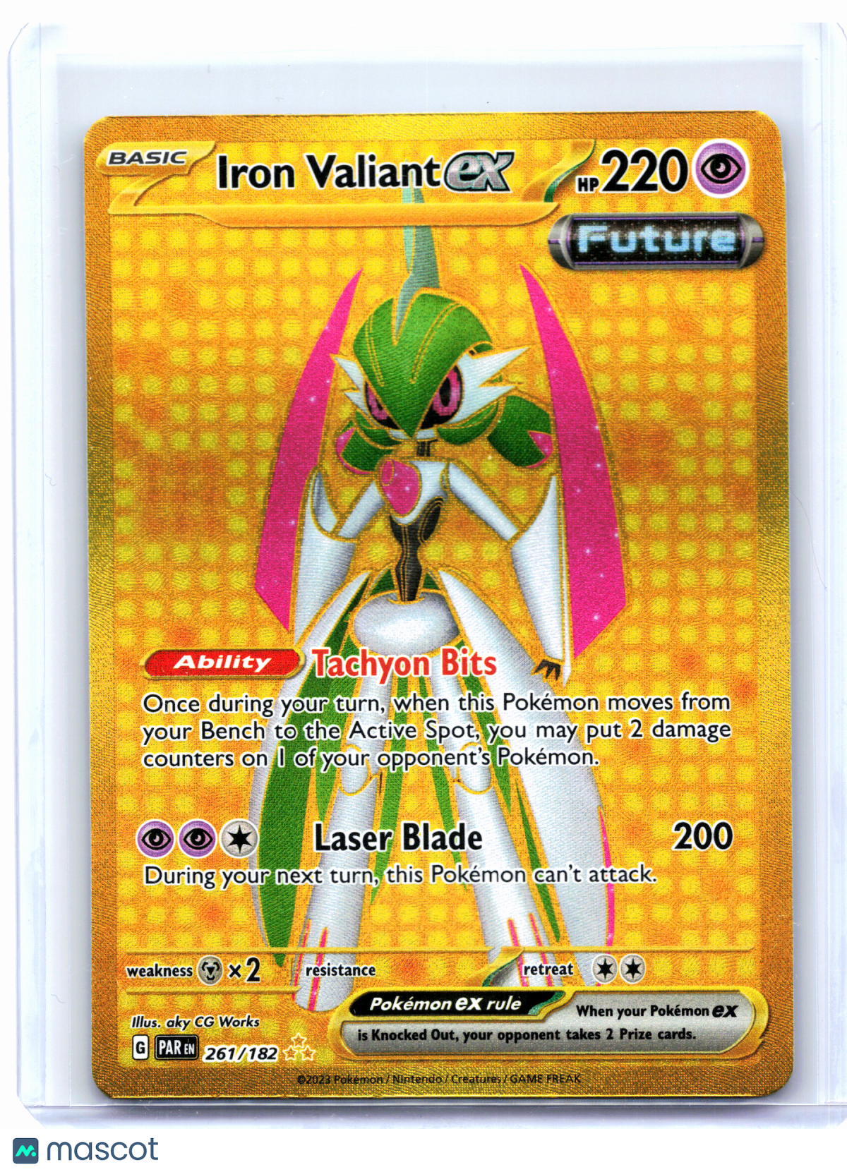 2023 Pokemon—Iron Valiant ex #261/182 Paradox Rift—Hyper Rare Holo