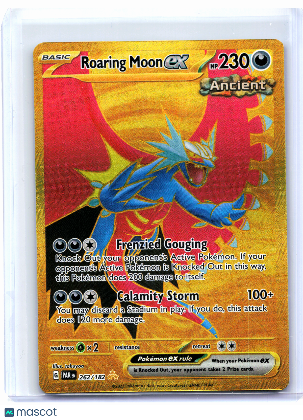 2023 Pokemon—Roaring Moon ex #262/182 Paradox Rift—Hyper Rare Holo