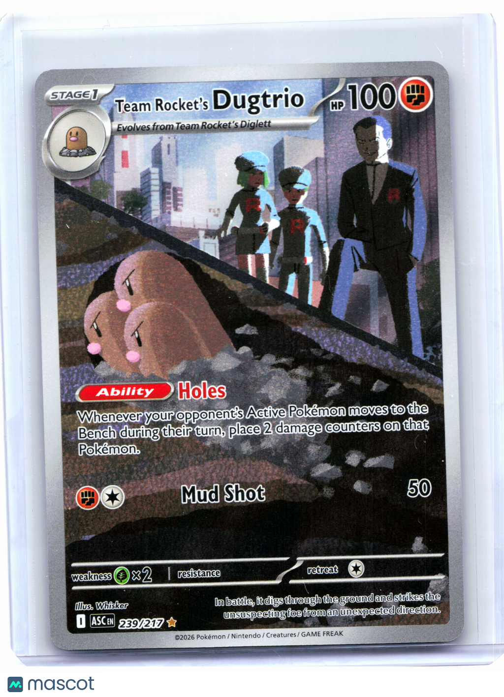 2026 Pokemon—Team Rocket's Dugtrio #239/217 Ascended Heroes—Illustration Rare
