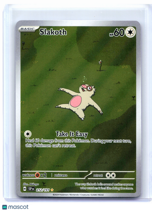 2024 Pokemon—Slakoth #212/191 Surging Sparks—Illustration Rare Holo