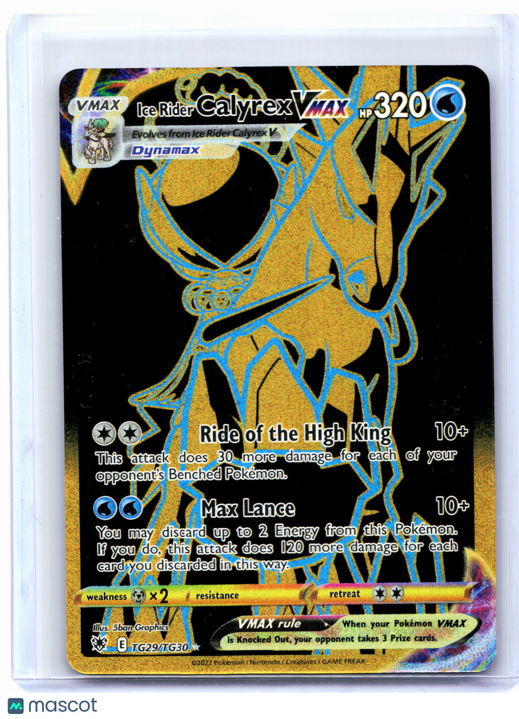 2022 Pokemon—Ice Rider Calyrex VMAX #TG29/TG30 ASR:TG—Secret Rare Holo