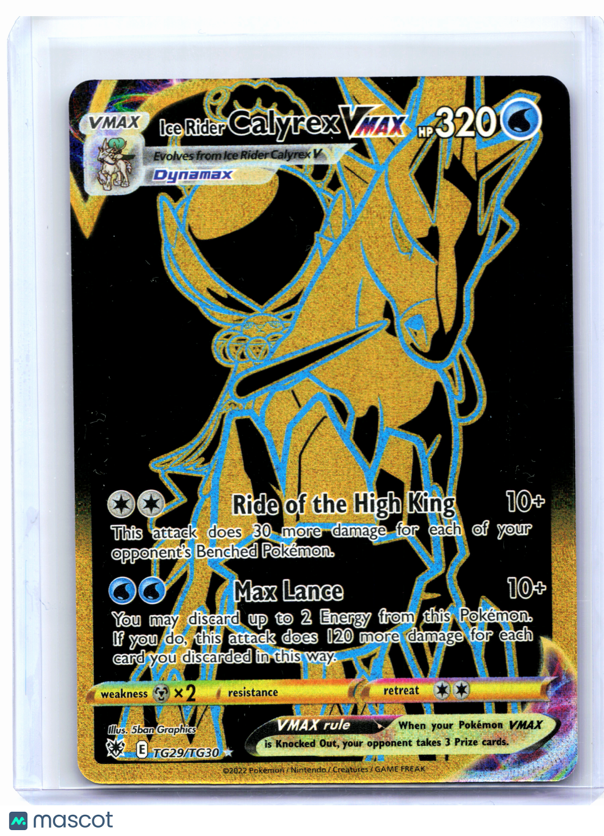 2022 Pokemon—Ice Rider Calyrex VMAX #TG29/TG30 ASR:TG—Secret Rare Holo
