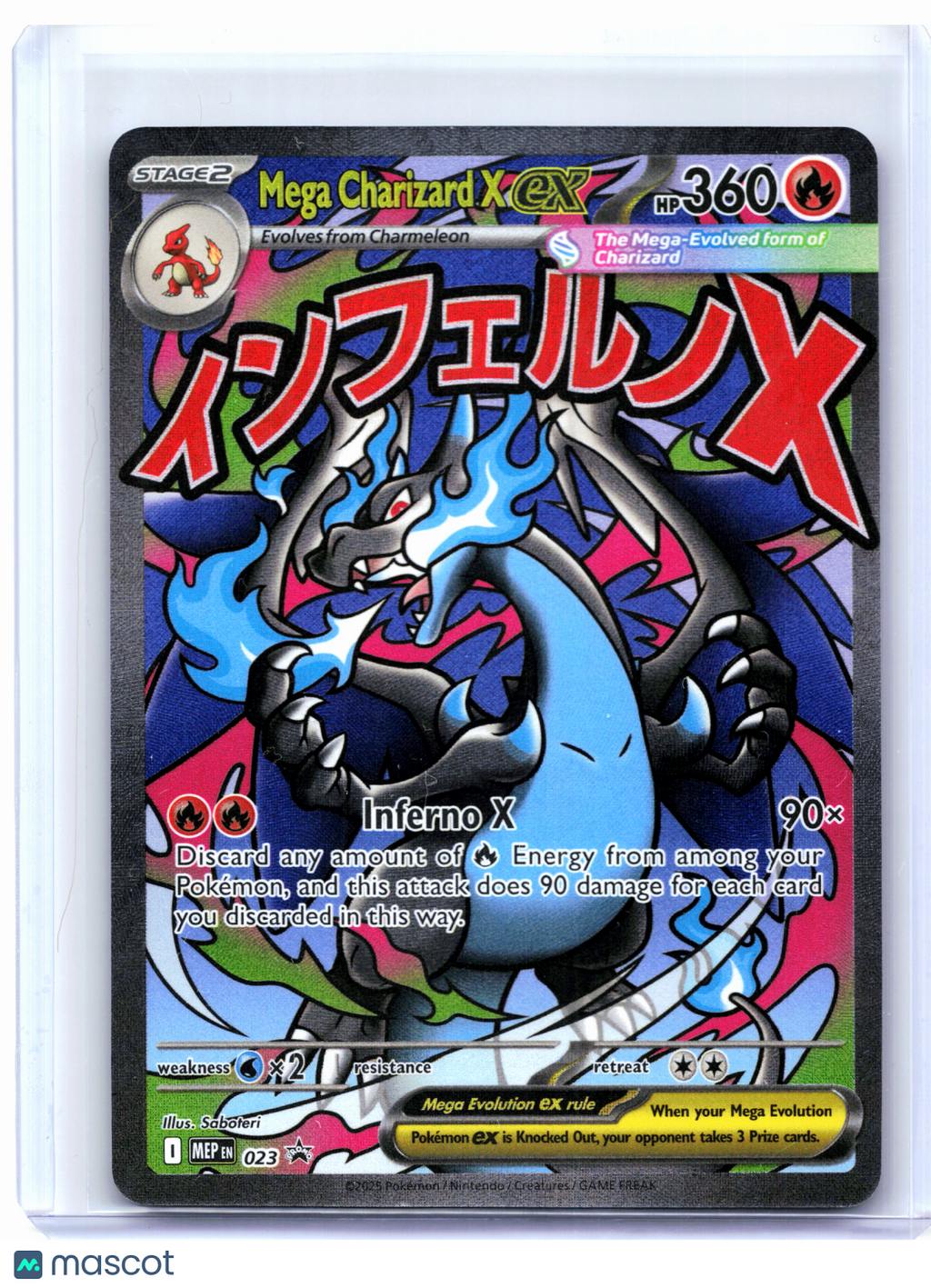 2025 Pokemon—Mega Charizard X ex #023 Mega Evolution Promo—Black Star Promo Holo