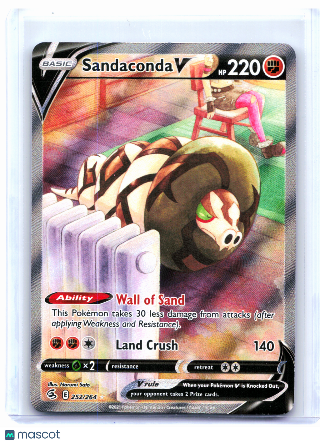 2021 Pokemon—Sandaconda V (Alternate Full Art) #252/264 Fusion Strike—UR [LP]