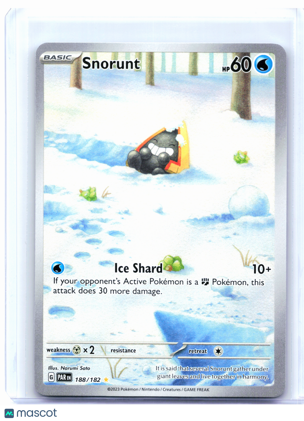 2023 Pokemon—Snorunt #188/182 Paradox Rift—Illustration Rare Holo [LP]