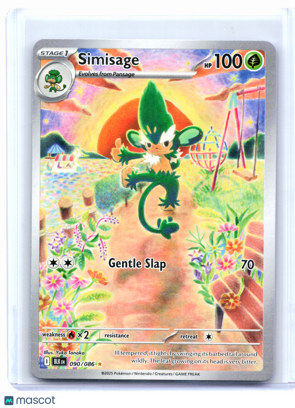 2025 Pokemon—Simisage #090/086 Black Bolt—Illustration Rare Holo [LP]