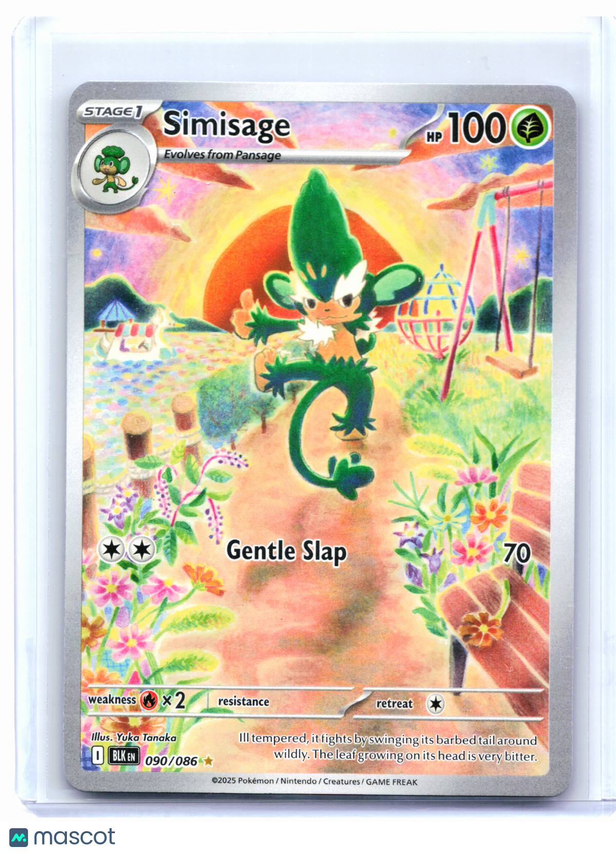 2025 Pokemon—Simisage #090/086 Black Bolt—Illustration Rare Holo [LP]