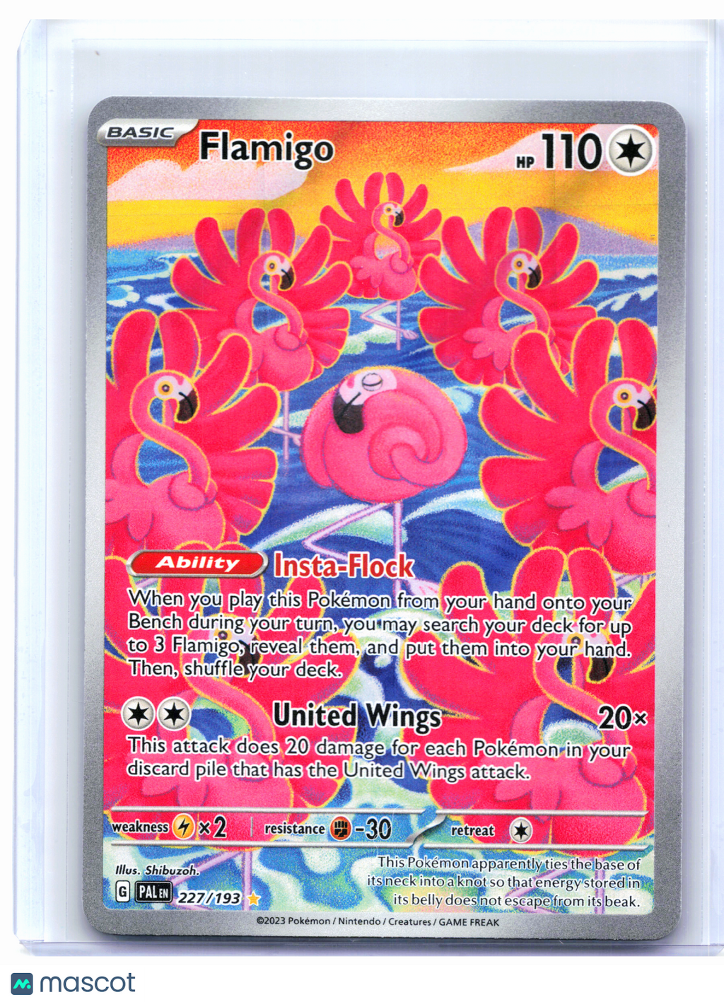 2023 Pokemon—Flamigo #227/193 Paldea Evolved—Illustration Rare Holo [LP]
