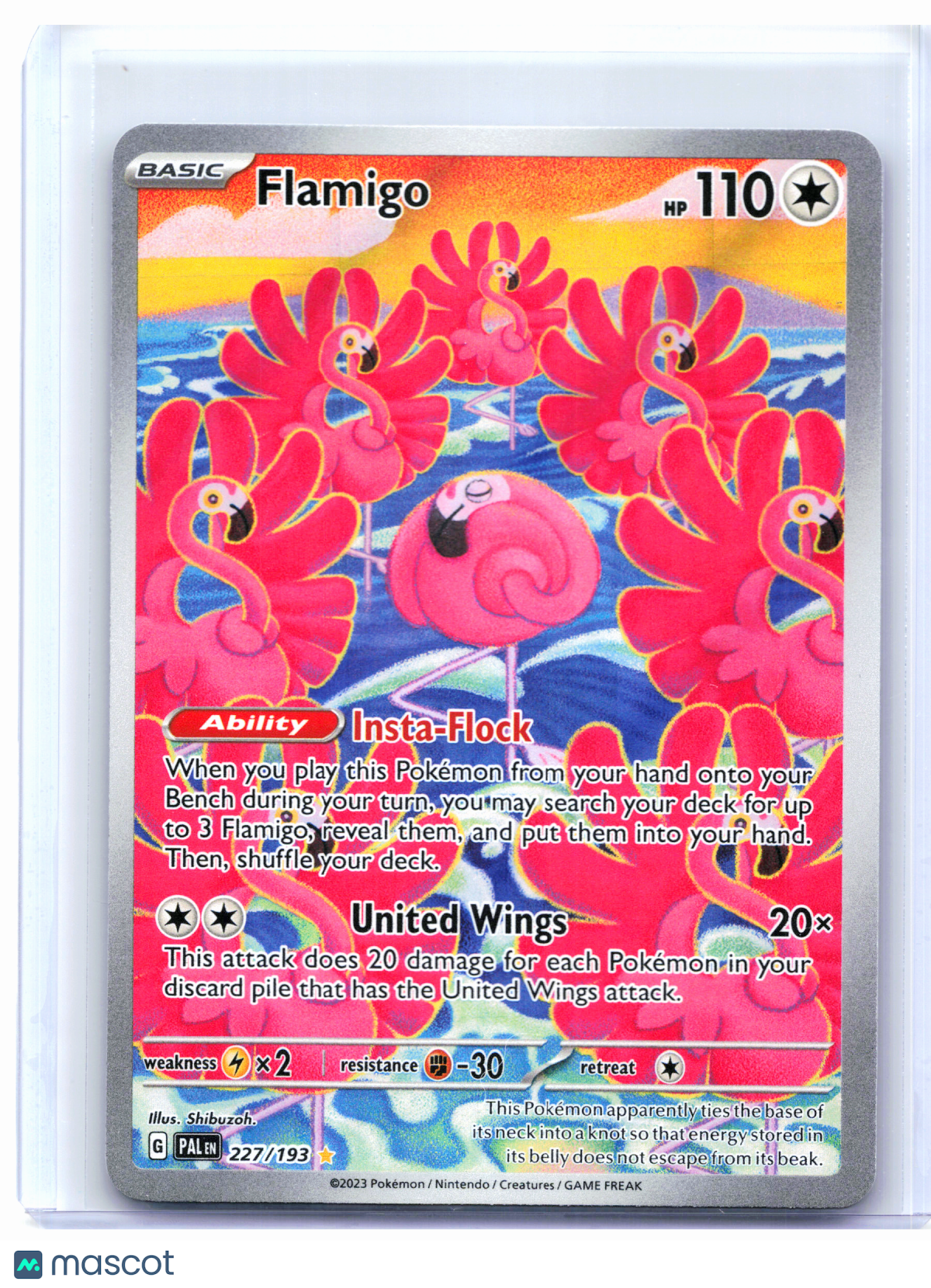 2023 Pokemon—Flamigo #227/193 Paldea Evolved—Illustration Rare Holo [LP]