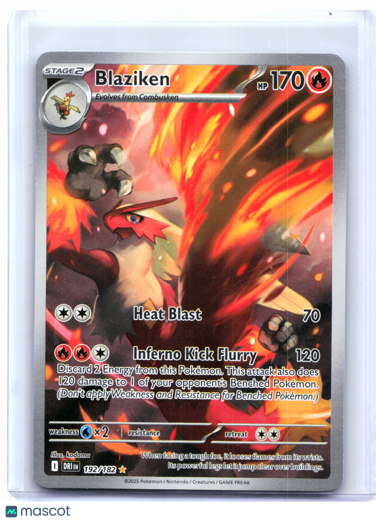 2025 Pokemon—Blaziken #192/182 Destined Rivals—Illustration Rare Holo [LP]