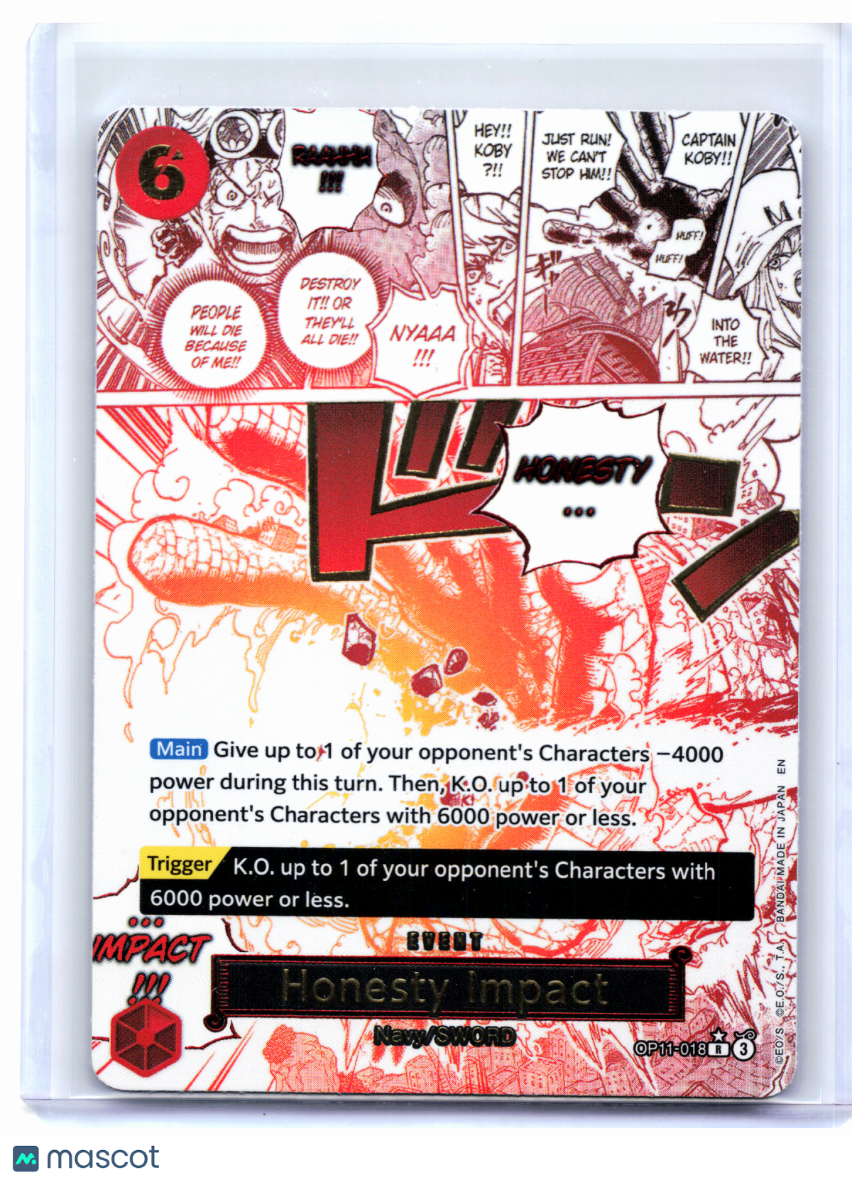 2025 One Piece—Honesty Impact (Alt Art) #OP11-018 A Fist of Divine Speed—Foil