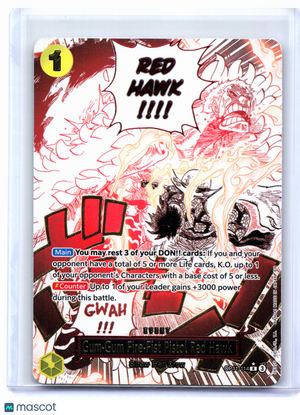 2025 One Piece—Gum-Gum Fire-Fist Pistol Red Hawk (Alt Art) #OP11-114—Rare Foil