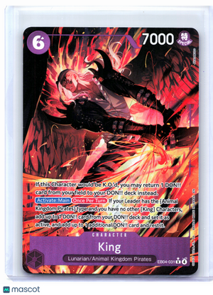 2026 One Piece—King (Alternate Art) #EB04-031 The Azure Sea's Seven—Rare Foil