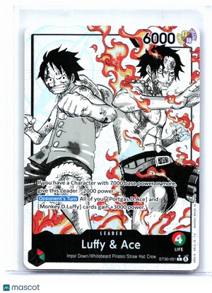 2026 One Piece—Luffy & Ace (Alternate Art) #ST30-001 Luffy & Ace—Leader Foil