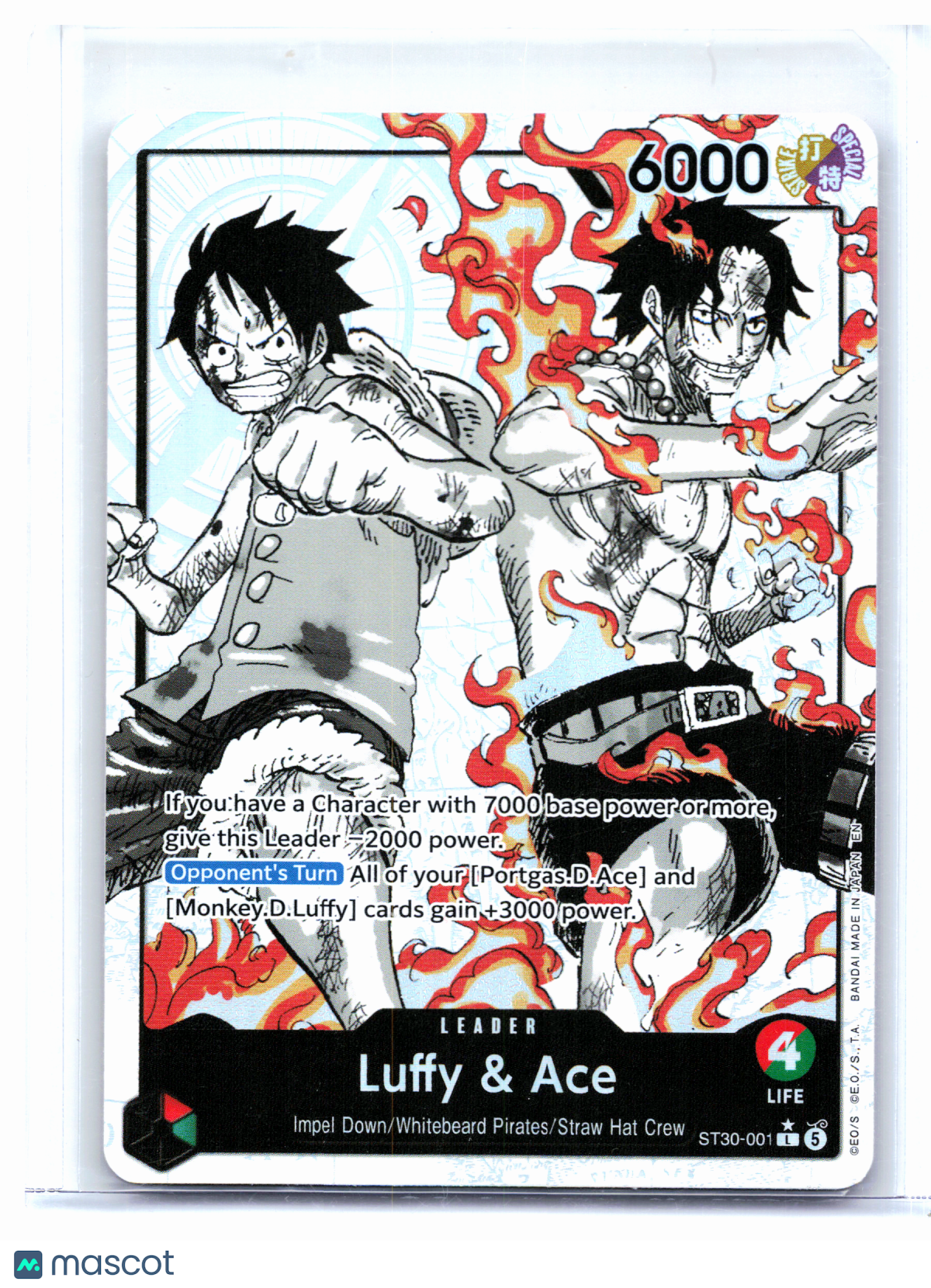 2026 One Piece—Luffy & Ace (Alternate Art) #ST30-001 Luffy & Ace—Leader Foil