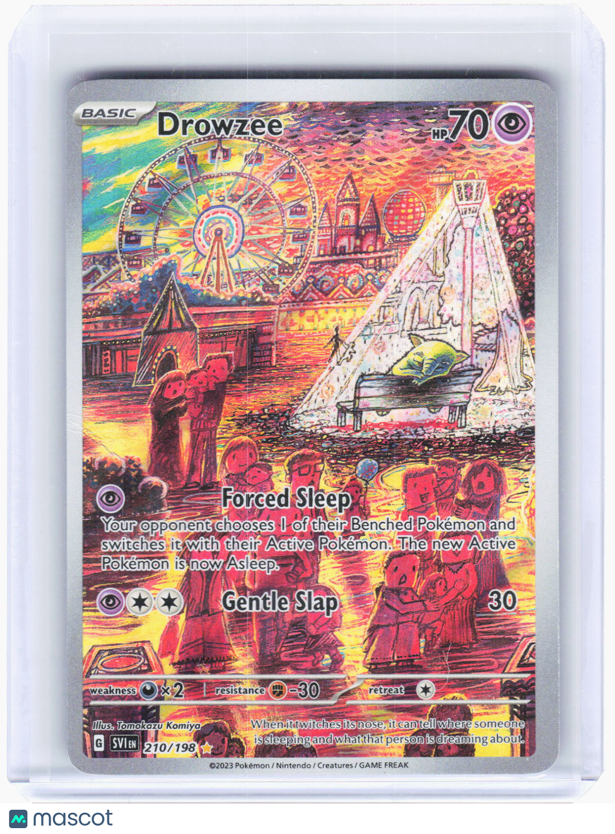2023 Pokemon—Drowzee #210 Scarlet & Violet Base Set—Illustration Rare Holo [DMG]