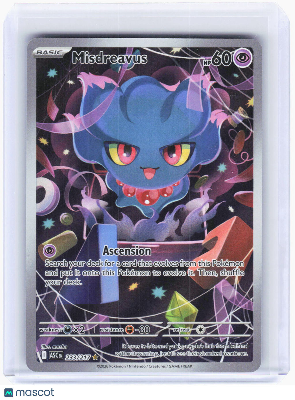 2026 Pokemon—Misdreavus #233/217 Ascended Heroes—Illustration Rare Holo