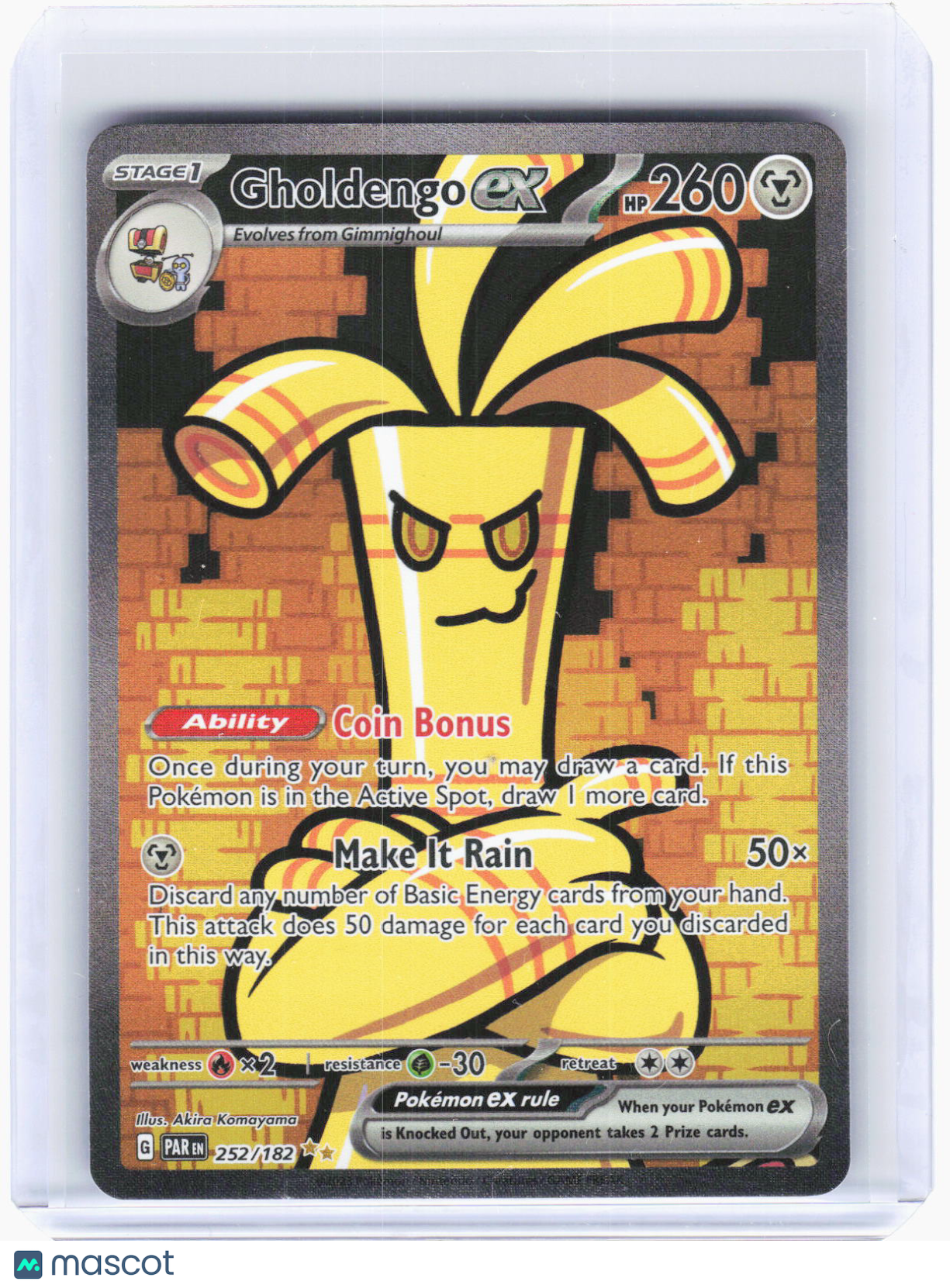 2023 Pokemon—Gholdengo ex #252/182 Paradox Rift—Special Illustration Rare Holo