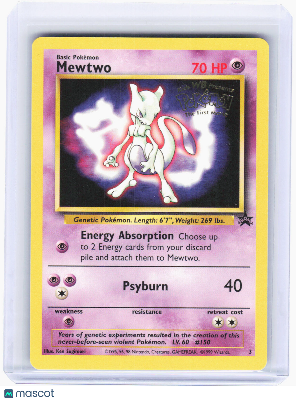 1999 Pokemon—Mewtwo (Movie Promo) #3 WotC Promo—Black Star Promo Nonfoil [LP]