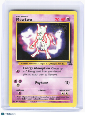 1999 Pokemon—Mewtwo (Movie Promo) #3 WotC Promo—Black Star Promo Nonfoil [LP]