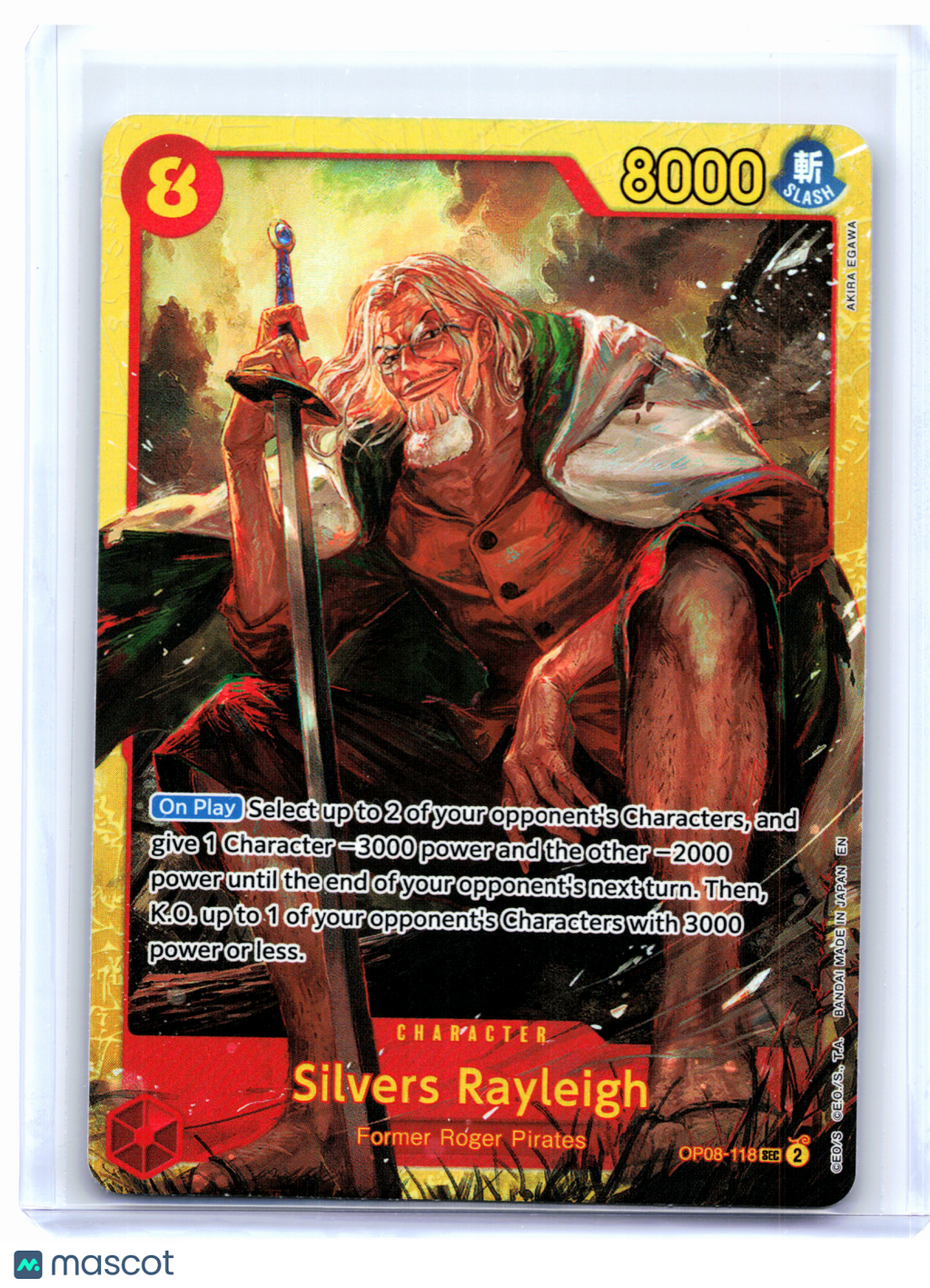 2025 One Piece—Silvers Rayleigh #OP08-118 The Best Vol. 2—Secret Rare Foil