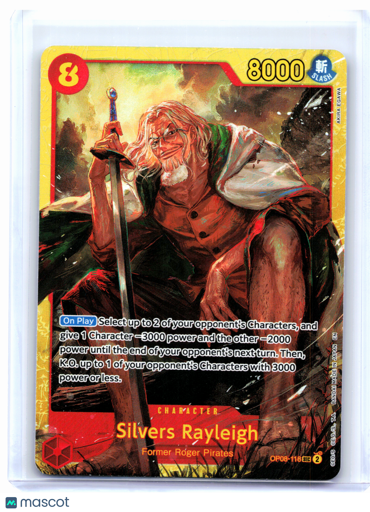 2025 One Piece—Silvers Rayleigh #OP08-118 The Best Vol. 2—Secret Rare Foil