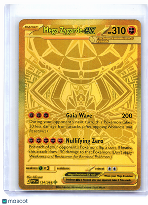 2026 Pokemon—Mega Zygarde ex #124/088 Perfect Order—Mega Hyper Rare Gold