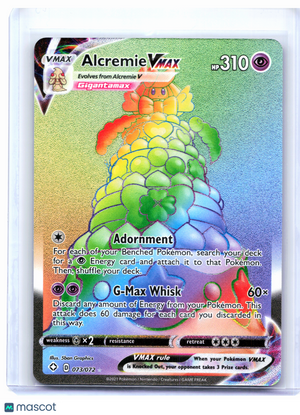 2021 Pokemon—Alcremie VMAX #073/072 Shining Fates—Secret Rare Rainbow