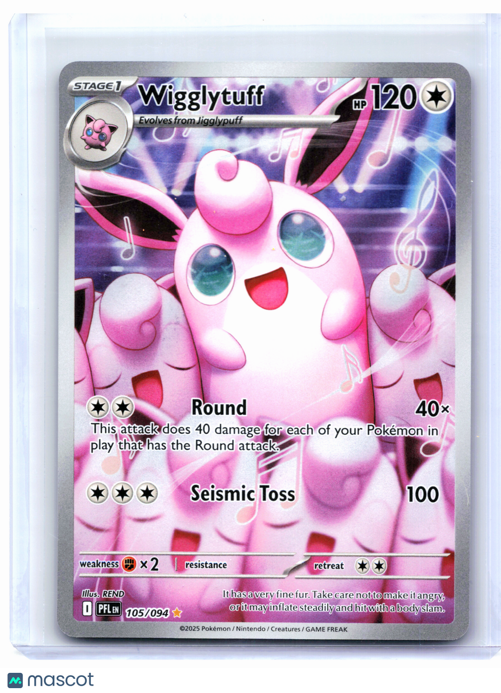 2025 Pokemon—Wigglytuff #105/094 Phantasmal Flames—Illustration Rare Holo