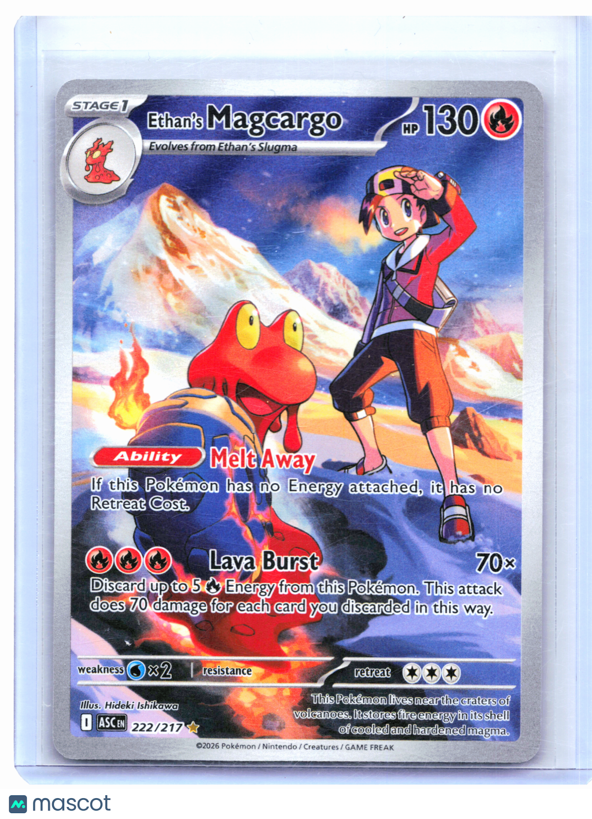 2026 Pokemon—Ethan's Magcargo #222/217 Ascended Heroes—Illustration Rare Holo