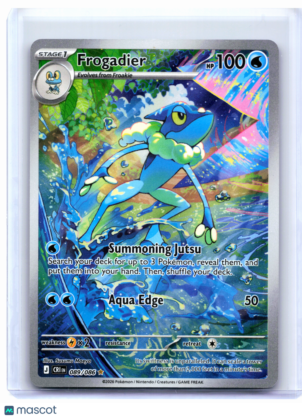 2026 Pokemon—Frogadier #089/086 Chaos Rising—Illustration Rare Holo