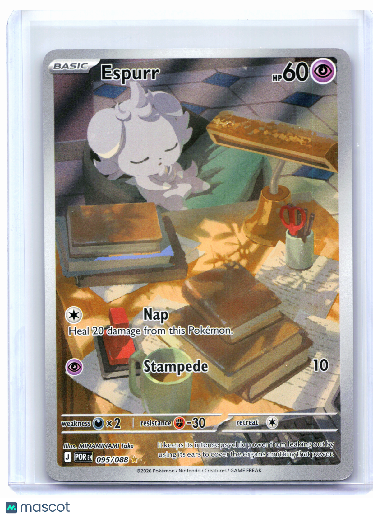 2026 Pokemon—Espurr #095/088 Perfect Order—Illustration Rare Holo